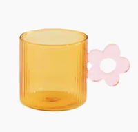 Gobelets à eau épais et durables pour la cuisine très vendus verres à boire avec poignée en forme de fleur