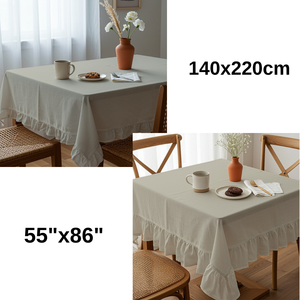 Mantel Beige Tamaño único para mesas de comedor Tela de poliéster para fiestas y reuniones de hoteles 140x220cm 55x86 pulgadas - Product Image 3