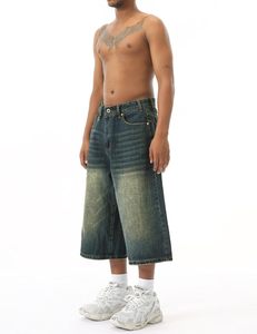 Shorts en jean décontractés pour hommes, coupe droite et ample, écologiques, été, style Y2k, streetwear hip-hop, jeans - Product Image 3