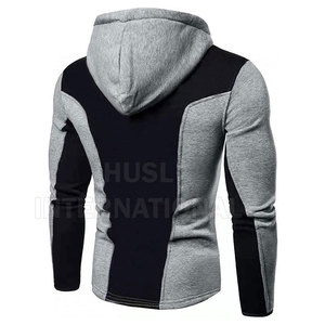 Sweat-shirts à capuche surdimensionnés pour hommes, sur mesure, de haute qualité, en polyester/coton, légers, en molleton, avec fermeture éclair sur le devant, pour l'hiver/été - Product Image 2