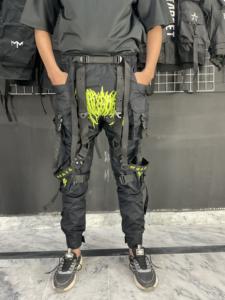 Techwear Pantalon Avec Ruban Streetwear Mat Blanc Pantalon Hommes Cyberpunk Jogger Pantalon Unisexe Techwear Ninja Pantalon HolyGrail Vêtements - Product Image 3