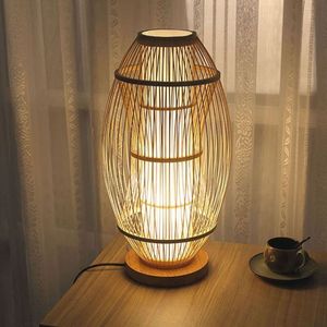 Hot Sale <b>Vintage</b> Rattan Nordic Table <b>Lamp</b> Unique Decoration Indoor Lighting Home Decoration - Product Image 4