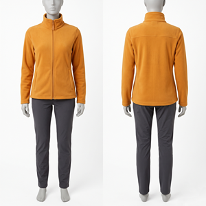 Veste polaire à capuche unisexe 320 GSM Premium, bleu aqua, avec empiècements matelassés, idéale pour la randonnée et le camping en hiver - Product Image 3