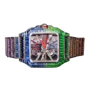 นาฬิกาข้อมือสแตนเลสคุณภาพสูง ดีไซน์หรูหรา สไตล์ฮิปฮอป ประดับเพชรเต็มเรือน ระบบจักรกล สำหรับผู้ชาย นาฬิกาเพชรโมอิสซาไนต์ VVS - Product Image 1