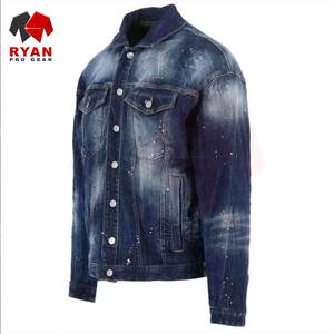 Veste en jean pour homme de qualité supérieure, personnalisation de la marque, OEM ODM, boutons sur le devant, tissu durable, veste décontractée streetwear - Product Image 5