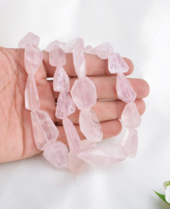 Cuentas Facetadas de Cuarzo Rosa, Piedras Preciosas para la Elaboración de Joyería Fina - Product Image 5