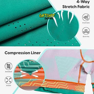Pantalones cortos de motorista de mujer de cintura alta con logotipo personalizado pantalones cortos de compresión de LICRA de punto para entrenamiento gimnasio yoga correr con bolsillos - Product Image 4