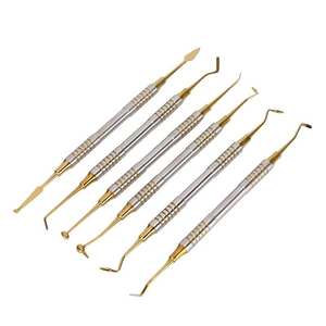 Kit de 6 Espátulas Dentales de Alta Calidad con Puntas Recubiertas de Titanio Duraderas para Aplicación de Resina, Instrumentos Dentales - Product Image 1