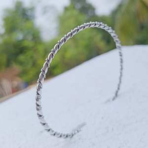Women's Handcrafted Vintage Bahamian <b>Bracelet</b> Sterling Silver Plated Twisted Texture Stackable <b>Bangle</b> Christian <b>Fashion</b> <b>Bangles</b> - Product Image 6
