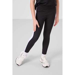 Conjunto de Leggings TOMMYLIFE para Niñas, Cuello Redondo, Detalle de Franja Lateral, Corte Estándar - Negro, Mezcla de Poliéster y Elastano - Product Image 5