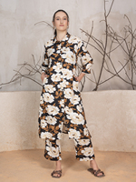 Robes musulmanes de qualité supérieure, style automne 2025, à manches longues, imprimé floral, en viscose/coton, ensemble lavable