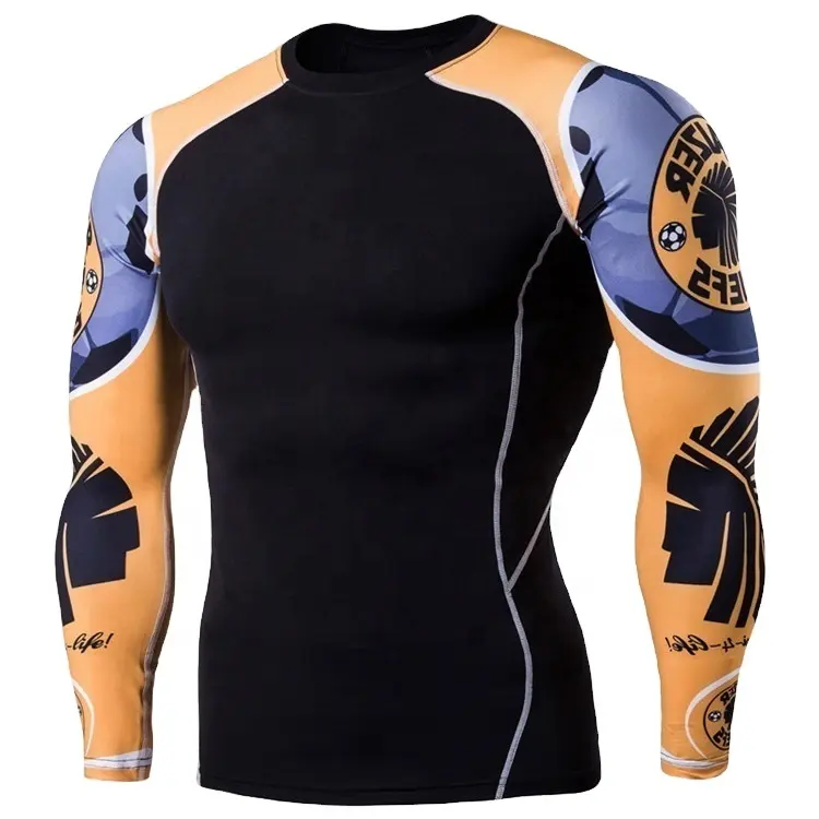 custom printed mma rash guard upf uv protection men wetsuits surf long sleeve surfing shirt rash guard bjj gi