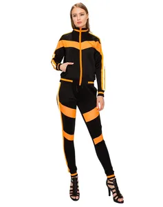 Pantalon de jogging EVERGLOW pour femme, color block, taille basse, coupe droite, longueur intégrale, poches latérales, fermeture à cordon, 100 % coton - Product Image 1