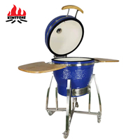 Barbecue en céramique d'extérieur Kimstone de 22 pouces, brasero durable en acier inoxydable émaillé, design pliable
