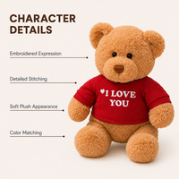 Vente en gros de mini ours en peluche, poupée en peluche mignonne et douce avec chemise imprimée personnalisée pour cadeaux promotionnels