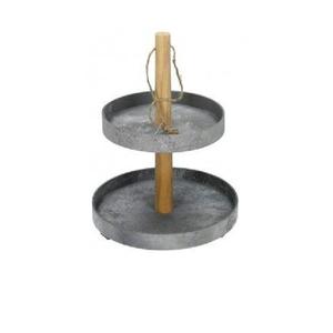 Meilleure vente de support à gâteau en métal galvanisé de haute qualité forme ronde vaisselle à dessert grise style durable - Product Image 6