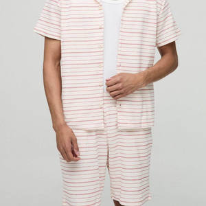 Ensemble t-shirt et short d'été en polyester/coton respirant et décontracté pour hommes, 2 pièces personnalisées - Product Image 6