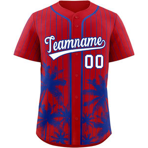 Jersey de softbol sublimado, camisa abotonada de béisbol personalizada, nombre del equipo bordado, número, aparejos, sarga, transpirable, secado rápido - Product Image 1