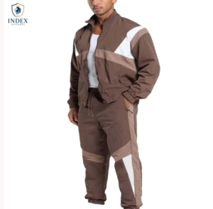 Ensemble de survêtement pour homme INDEX APPAREL, manches longues, color block, sportif, respirant, pour l'automne, coupe classique, fermeture éclair - Product Image 1