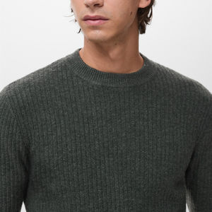 Suéter de Invierno Cálido para Hombre, Cuello Redondo, Ajuste Regular, Tejido de Punto 100% Algodón, Transpirable, Color Sólido, Color Personalizado, Precio al por Mayor - Product Image 3