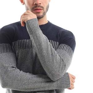 New Arrivals Full Sleeve Round Neck Striped Casual Wear Custom Design Logo Breathable Sweater Fashion Knitted Sweaters for Men - Product Image 4