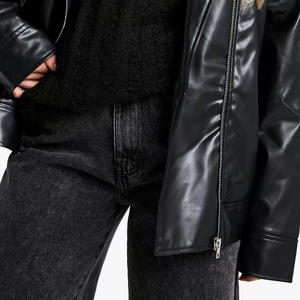 Chaqueta de Cuero de Invierno, Nueva Chaqueta de Cuero para Mujer a la Moda, Hecha de Cuero Genuino, con Bolsillos - Product Image 2