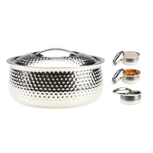 Cazuelas redondas de metal martillado con un diseño duradero, perfectas para calentar alimentos en restaurantes y soluciones de almacenamiento elegantes - Product Image 5