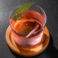 Vente en gros Sous-verre en bois naturel Porte-verre à whisky rond Verres à vin Sous-verre