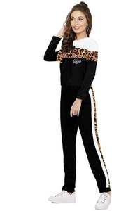 Custom high quality women's <b>tracksuits</b> Best price women's black and <b>white</b> pennal joggers <b>tracksuits</b> sweatshirt and trousers - Product Image 6