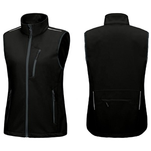 Women's Lightweight Softshell Waistcoat Fleece Lined Windproof <b>Jacket</b> for <b>Hiking</b> Travel Button Diamond Outer Wear Gilets Short - Product Image 2