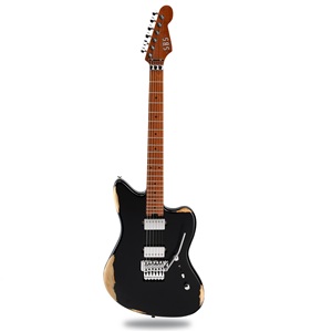 Guitarra eléctrica SBS USA diseñada con pastillas Alnico II Overwound H-H, mástil de arce flameado tostado, trastes jumbo de acero inoxidable pulido. - Product Image 3