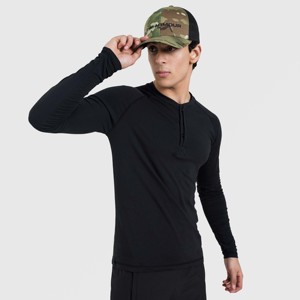 M024 เสื้อยืดแขนยาวลำลองทรงสลิมฟิตสีดำ - Product Image 1