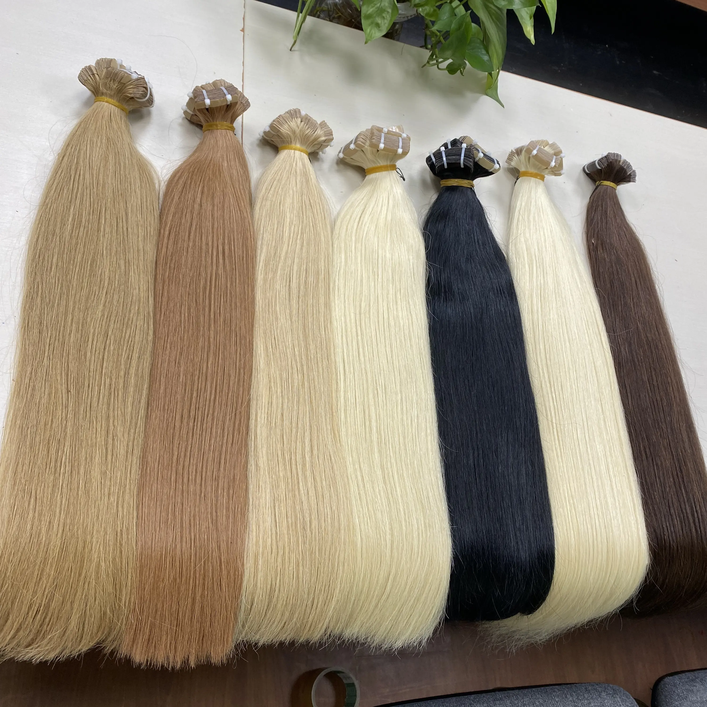 Tape in human hair extensions african american human cuticle aligned hair