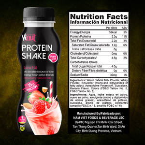 Batido de leche de proteína fresa 350ml bebida 24 botellas de cartón botella para mascotas 15 gramos proteína sin azúcar OEM ODM Etiqueta Privada - Product Image 3