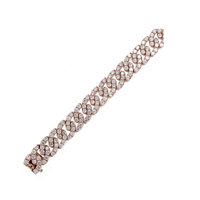 Venta Directa de Fábrica al por Mayor de Pulseras de Diamantes con Cuentas de Oro Amarillo Natural Certificado de Lujo para Compromiso, India