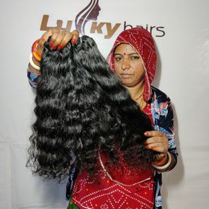 Extensiones de cabello Remy virgen indio crudo 100%, estilos de ondas sueltas de Color Natural, paquetes de cabello humano sin procesar - Product Image 1