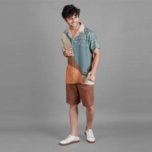 Chemise en lin à col cubain pour hommes classiques et élégants Tenues décontractées d'été et vêtements de vacances à la plage Taille 6XL Tissu en soie de flanelle - Product Image 1