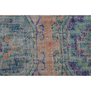 Alfombra Turca Vintage de 2.3x11.8 pies, Alfombra Azul Abstracta de Lana - Product Image 5