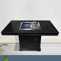 Table à manger coréenne sans fumée pour hot pot Barbecue Steamboat Table moderne personnalisable ronde en marbre