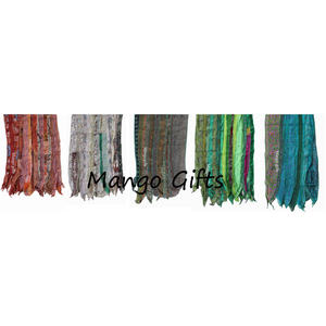 Pañuelos de satén indio vintage reciclados de viscosa con estampado digital y patchwork, pañuelos para la cabeza al por mayor, regalos de mango - Product Image 5