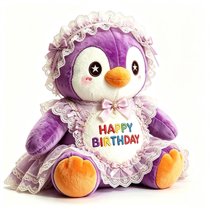 Peluche personnalisée Toy Story Pingouin pour Thanksgiving, adorable poupée avec robe, couverture super douce - Product Image 1