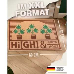 Tapis de porte personnalisable en polyester et PVC Hi(gh) & Grow, imprimé Stoner, pour extérieur et cuisine, décoration intérieure - Product Image 2