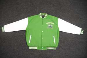 แจ็กเก็ตเลตเทอร์เม็นทีมฟุตบอลของมหาวิทยาลัยแบบเย็บปะติดโลโก้ด้านหน้าสำหรับผู้ชาย - Product Image 2