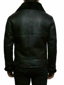Chaqueta de moto de piel de oveja con cremallera frontal de estilo vintage y acabado duradero con chaqueta clásica para apariencia de hombre - Product Image 5
