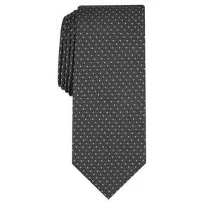 Cravatta geometrica stampata slim da uomo Alfani in nero - Product Image 1