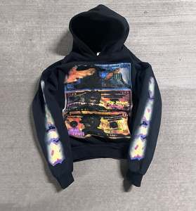Custom DTG Print Skull Graphic Vintage Sun Faded Mens Streetwear Oversized Heavy Weight 350 450 500 GSM Hoodies Hombres - Product Image 5