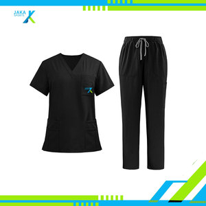 ชุดสครับผ้าคอตตอนผสมโพลีเอสเตอร์แบบยูนิเซ็กซ์ ยี่ห้อ Jaka Sport ชุดยูนิฟอร์มทางการแพทย์ ผ้าทอแบบยืด คอวี เสื้อทรงตรง กางเกงขายาวทรงตรง มี 9 กระเป๋า สำหรับโรงพยาบาล - Product Image 2