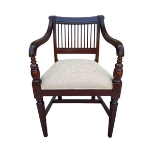 Sillón de Madera Tradicional Antiguo con Asiento Tapizado para Muebles de Hogar, Sala de Estar, Comedor, Dormitorio, Bar - Product Image 1
