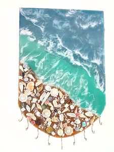 Porta Llaves Decorativo de Madera con Arte en Resina para Decoración del Hogar/Oficina, Llavero Ecológico para Bodas, Cumpleaños, Regreso a Clases - Product Image 2