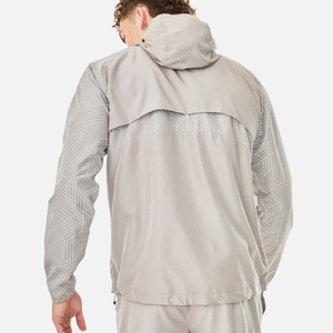 Veste coupe-vent à coque souple en toile avec impression numérique personnalisée, séchage rapide, à capuche, vintage, pour homme, pour la course à pied en plein air - Product Image 2